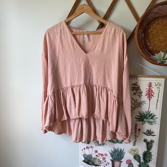 Zara TRF Collection Blush Pink Peplum top - Picture 1 of 6